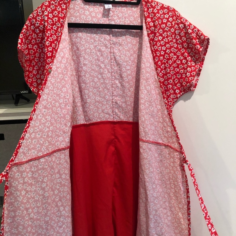 Old Navy Red Floral Wrap Dress - Picture 7 of 7